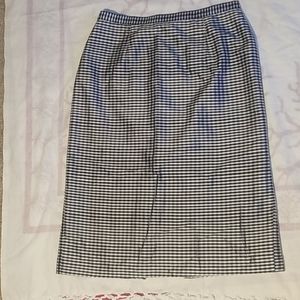 90s Vintage Frank Agostino Black Plaid Silk Skirt